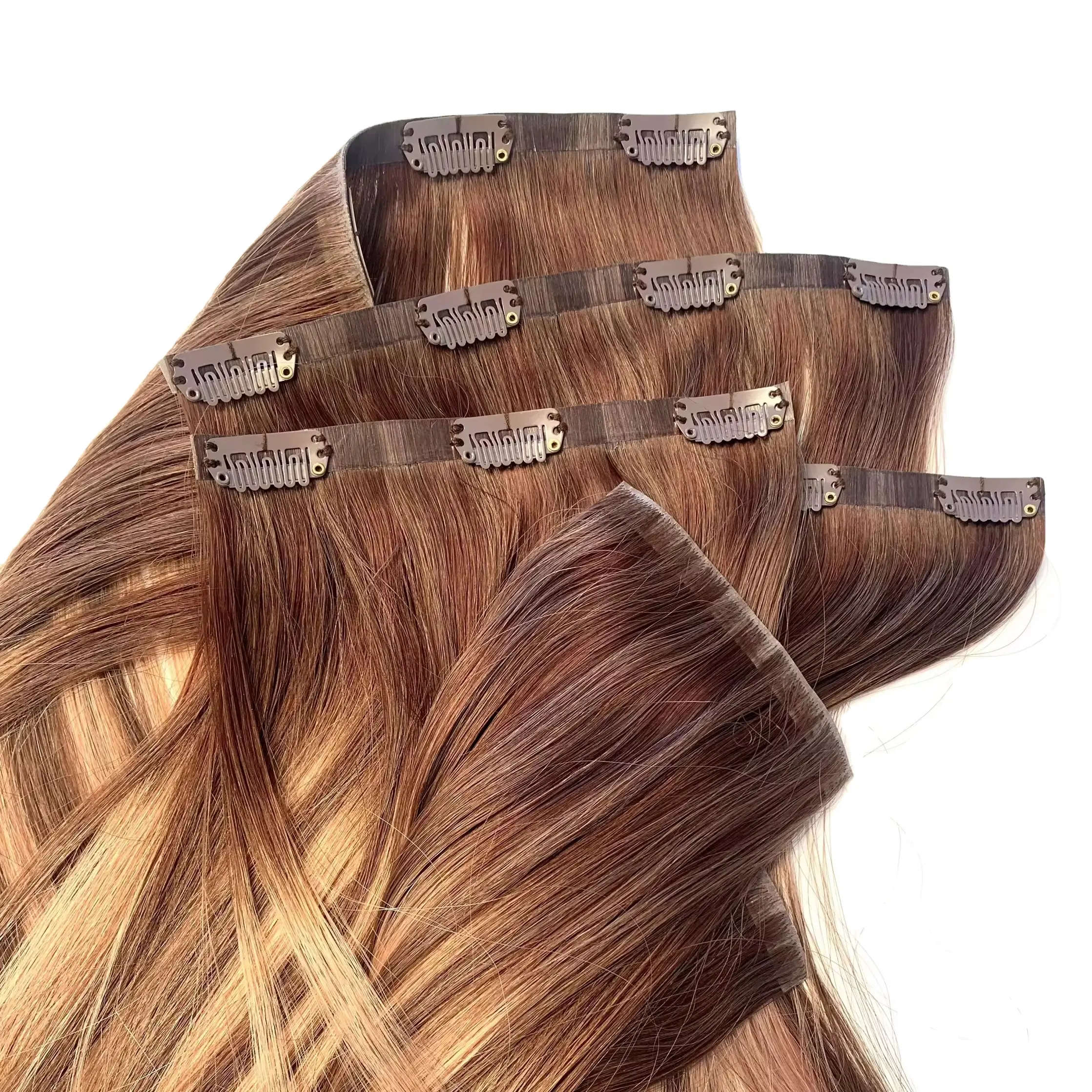 Extensions de cheveux à clip invisible injecté de qualité salon de coiffure