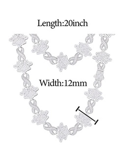 Collar de Lujo para Hombre con Cadena de Eslabones de Dos Tonos en Plata 925 y Diamantes Cultivados en Laboratorio - Product Image 6