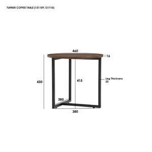 Industrial Flat Pack KD Design <b>Round</b> <b>Small</b> Nigststand with Metal Leg Easy Assembly Side <b>Table</b> for Bedroom Living Room Home Use - Product Image 3
