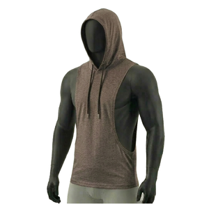 Vestes de sport sans manches à capuche pour hommes, vente en gros, avec capuches de musculation, débardeurs pour hommes - Product Image 5