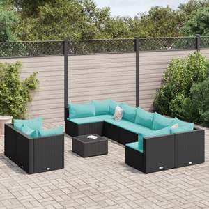 Juego de 9 Muebles de Jardín Elegantes en Color Negro para Patio - Product Image 1