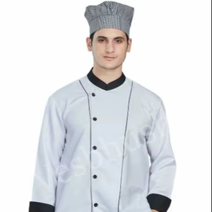 เสื้อเชฟโรงแรมเวสบูชา ผ้าฝ้ายทอ แขนยาว ยูนิเซ็กซ์ ชุดทำงานในครัวมืออาชีพ ชุดยูนิฟอร์มร้านอาหารและบาร์ - Product Image 1