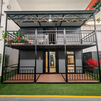 Maison conteneur extensible personnalisable et mobile de 20 ou 40 pieds, avec 2, 3 ou 4 chambres, 1 salle de bain, cuisine et terrasse