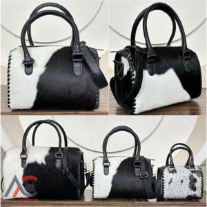 Bolsos de Cuero Vacuno con Pelo, Venta Directa de Fábrica, Bolsos de Viaje de Cuero Genuino de Gran Capacidad para Mujeres y Hombres - Product Image 1
