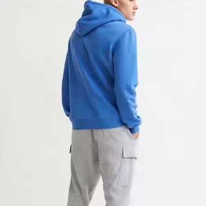 Sweat-shirt à capuche bleu pour homme, coupe classique, couleur unie, décontracté, 100% coton, molleton français, pull à capuche pour homme et femme - Product Image 2