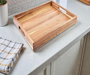 Plateau rectangulaire en bois pour servir du thé et des collations, provenant d'Inde, de la marque F S International. - Product Image 2