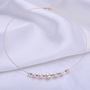 สร้อยคอไข่มุกน้ำจืด tilian มีกระดูกไหปลาร้ากลมและสร้อยคอทอง18K - Product Image 3