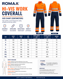 Orange Navy Blue High Visibility <b>Waterproof</b> Anti-Bacterial Spandex Reflective Heavy Duty Unisex Work Coverall Cargo Pockets - Product Image 3