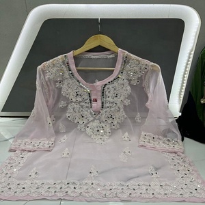 Nouveau Designer Imprimé Chikankari Kurti Pour Toutes Les Occasions De Mariage Porter Des Robes Indiennes Disponibles Au Prix De Gros - Product Image 5