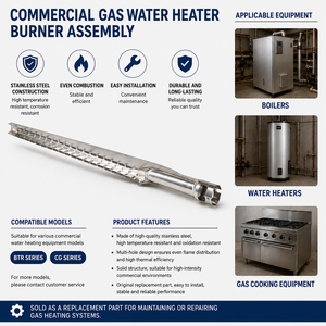 Conjunto de quemador de gas NG/LPG de acero inoxidable <span class=keywords><strong>Swordfish</strong></span>, repuesto con 1 año de garantía para A.O. Repuestos para Calderas de Agua Comerciales Smith - Product Image 3