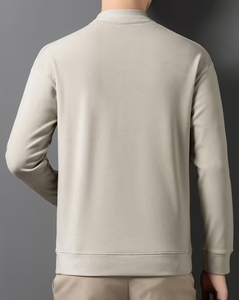 Men's Crew Neck Terry Knitted Pullover Solid Color Casual Sweatshirt Oversized Fit Breathable Winter Wear - Product Image 4