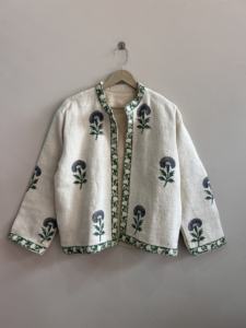 Chaqueta Corta de Mujer con Estampado Floral en Algodón TNT, Estilo Boho Vintage - Product Image 2