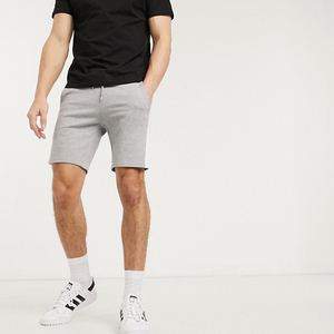 Shorts Bermuda en Coton Gris pour Homme, Taille Mi-Haute, Cordon Élastique, Style Décontracté avec Poches, Tissu Tricoté Respirant - Product Image 1