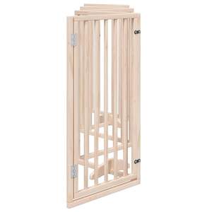 Barrière pliable pour chien à 6 panneaux avec porte en bois de peuplier 118,1 pouces Maisons et meubles pour animaux de compagnie - Product Image 5
