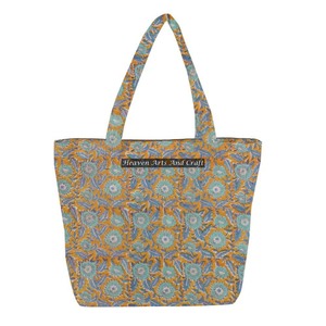 Bloc imprimé grand coton toile femmes matelassé sacs fourre-tout Vintage Floral Shopping sacs matelassés cadeau pour dames sacs à main plage - Product Image 1