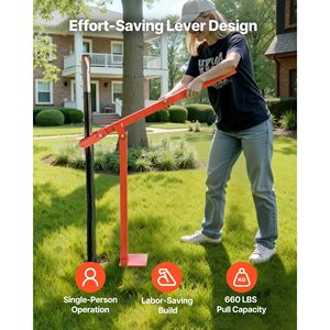 Estrattore per Pali a T da 36 Pollici per Recinzioni, Strumento per Rimozione Pali con Catena di Sollevamento da 47 Pollici, Verricello Salva-Lavoro - Product Image 6