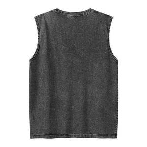 Débardeurs graphiques pour hommes, t-shirts sans manches délavés, style vintage en coton, streetwear décontracté, légers, tendance - Product Image 4