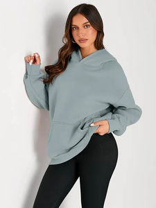 Sweat-shirt à capuche oversize en coton de haute qualité avec logo frontal pour homme et femme, manches longues, service OEM 2026 - Product Image 4