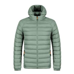 Veste coupe-vent en toile pour homme, mélange polyester/coton, avec capuche, fermeture éclair sur le devant, couleur unie, rembourrage épais - Product Image 4
