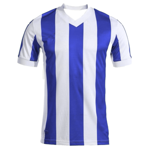 Maillot de football pour homme à rayures rouges et blanches, col en V, manches courtes, polyester respirant, coupe classique, vêtements pour toutes les saisons - Product Image 3