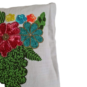 Wholesale Price Printed Floral Beaded <b>Cushion</b> Covers <b>Sequin</b> Pillow Cases Handcrafted Embroidered for Home Hotel Restaurant - Product Image 3