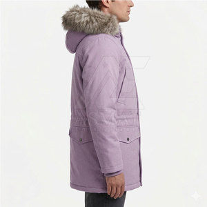Veste parka coupe-vent pour homme, épaisse, chaude, à capuche, pour l'extérieur, parka de qualité supérieure en gros - Product Image 2
