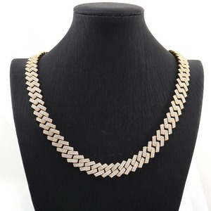 Collar de Cadena Cubana Chapado en Oro con Diamantes, Estilo Hip Hop, para Ropa Urbana de Moda, Actuaciones de Baile y Desfiles de Moda - Product Image 6