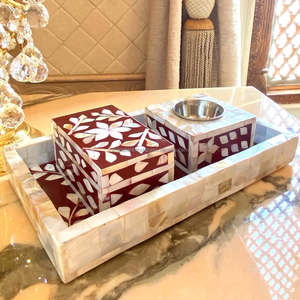 Coffret cadeau de brûleur artistique Bakhoor fabriqué avec incrustation de nacre pour le parfum de luxe du Ramadan à la maison arabe et les cadeaux de fête - Product Image 5