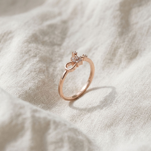 Anillo Abierto Ajustable de Oro Rosa con Diamante Cultivado en Laboratorio, Banda Floral para Novia, Joyería para Aniversario de Bodas y Compromiso - Product Image 3