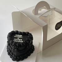 Boîte en papier avec fenêtre et poignée pour macarons, pâtisseries, gâteaux, biscuits, crêpes, cupcakes, donuts, hot-dogs, idéale pour la boulangerie et les cadeaux, vente directe usine