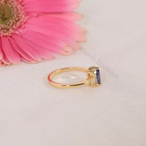 Natural Tanzanite Marquise Engagement Ring 925 Sterling <b>Silver</b> & <b>Solid</b> Gold Fine Jewelry OEM ODM Wholesale Supplier - Product Image 2