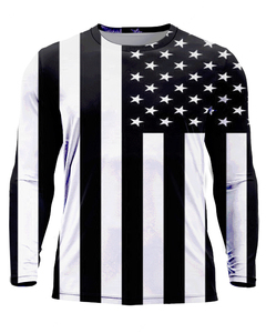 Camiseta de Pesca Unisex con Estampado de Peces, Cuello Redondo, Manga Larga, Transpirable, UPF 50, Secado Rápido, 100% Poliéster, Antibacteriana - Product Image 1