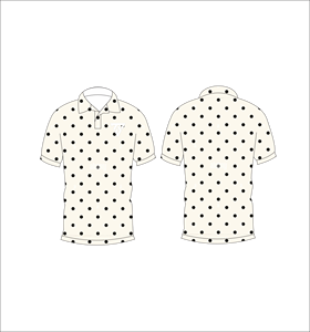 Polo personnalisé beige à pois noirs pour homme – Polo de golf décontracté imprimé à manches courtes et respirant - Product Image 3