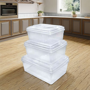 Juego de Recipientes Transparentes Rectangulares de Plástico al por Mayor 111 222 333, Caja de Almacenamiento de Cocina Apilable y Duradera para Empacar Alimentos - Product Image 2