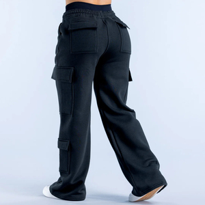Pantalon décontracté à coupe ample avec cordon de serrage et taille élastique, jambe large, pour hommes et femmes, vente en gros - Product Image 2
