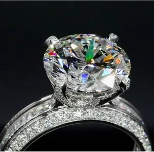 Anillo de Compromiso de Lujo con Moissanita de Corte Ovalado, Plata de Ley 925, Banda Pavé, Anillo de Boda para Mujer, Joyería - Product Image 1