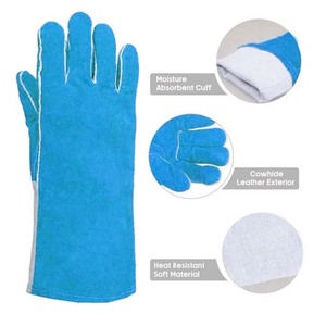 Guantes de Soldadura Tig Mig de Alta Calidad, Guantes de Soldador de Argón, Cuero Genuino, Talla XL, Anti-Corte - Product Image 2