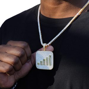 Pendentif Moissanite Brillant Scintillant Plaqué Or 18K et Argent 925 pour Hommes et Femmes, Haute Qualité, Style Hip Hop - Product Image 3