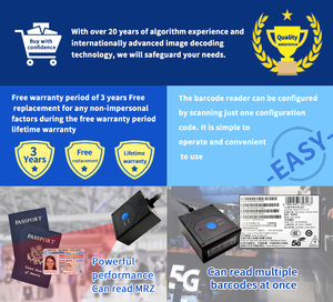 Emt6432c ocr mrz קורא סורק הדרכון 1d 2d קבוע מנוע ברקוד קבוע rs232 usb במלאי - Product Image 2