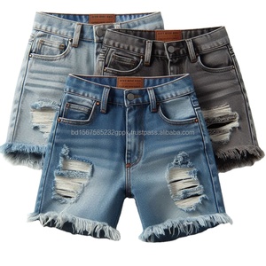 กางเกงยีนส์ขาสั้นแฟชั่นสำหรับเด็กผู้ชายกางเกงขาสั้นผ้ายีนส์ซักขาดเป็นฝอยมีสไตล์ที่เป็นเอกลักษณ์สำหรับฤดูร้อน - Product Image 3