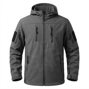Veste softshell imperméable à capuche pour homme, doublée polaire, coupe-vent, légère, pour l'hiver, randonnée et chasse - Product Image 1