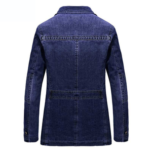 Men's Denim Jacket Turn-<b>down</b> Collar Regular Fit Casual Style Button Closure Washed Cotton Material - Product Image 2