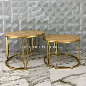French Style Elegant Metal <b>Table</b> with <b>Gold</b> Frame Ornate Detailing <b>Nesting</b> Coffee <b>Table</b> for Entryways Crafts Product - Product Image 4