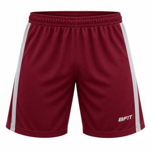 Ensemble maillot et short de football pour homme, gris et bordeaux, imprimé géométrique, col en V, manches courtes, anti-humidité, coupe athlétique - Product Image 5