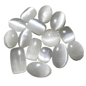 Lot de cabochons en sélénite naturelle, lot de pierres précieuses en sélénite pour la guérison, lot de pierres en sélénite en gros pour la lithothérapie - Product Image 2