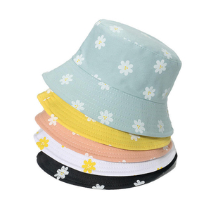 Chapeau Bob en Coton à Imprimé Floral Marguerite pour Femme, Chapeau de Soleil Estival, Esthétique Mignonne, Casquette de Pêcheur d'Extérieur, Vente en Gros OEM - Product Image 1