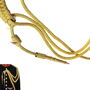 Aiguillette dorée allemande, Aiguillette originale allemande, Aiguillette soviétique dorée tressée, Cordon métallique - Product Image 4