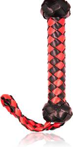 Nouvelle arrivée : fouet en cuir avec pompons lisses et poignée antidérapante, idéal pour les jeux coquins. - Product Image 3