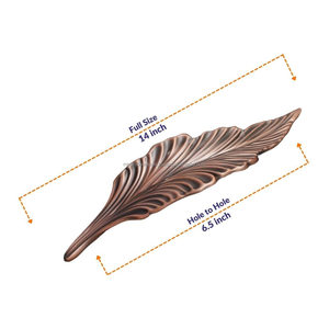 <b>Copper</b> Leaf Shaped Door Handle for Front Entryway Art Nouveau Style <b>Copper</b> Door Pull with Leaf Design - Product Image 4