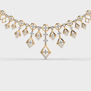 Exclusive High Jewelry 18K Gold IGI Certified Luxury Bridal <b>Statement</b> <b>Necklace</b> Draped Cascade Design | Royal Luxury for Women - Product Image 2